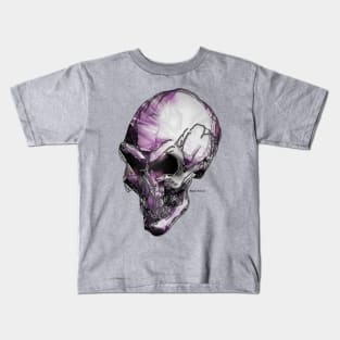 Skull art in purple Kids T-Shirt